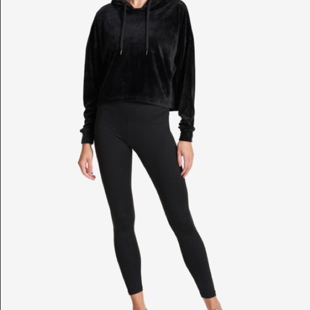 DKNY Velour Cropped Hoodie NWOT